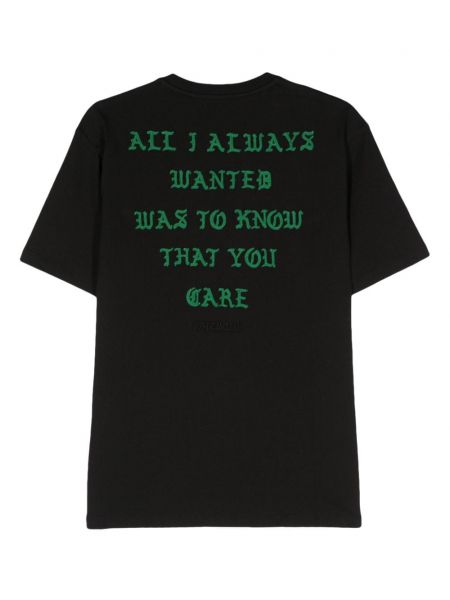 Kokvilnas t-krekls ar izšuvumiem Just Cavalli melns