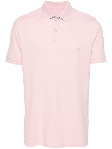 Поло тениска бродирана Fay розово