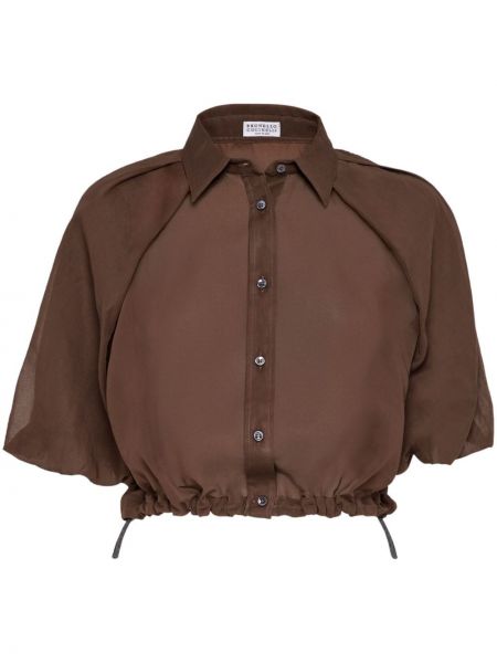 Medvilninė marškiniai Brunello Cucinelli ruda