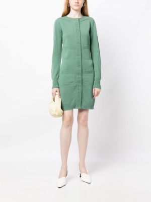 Kašmyro suknele su sagomis Chanel Pre-owned žalia