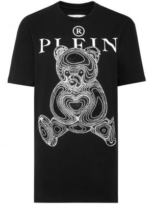 Kokvilnas t-krekls ar apdruku Philipp Plein melns