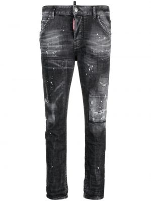 Distressed low waist skinny jeans Dsquared2 schwarz