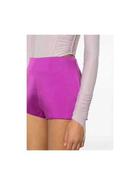Satynowa mini spódniczka z wysoką talią Andamane fioletowa