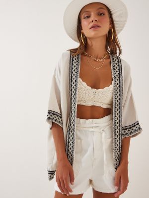 Bikini cu broderie de in din bumbac Happiness İstanbul