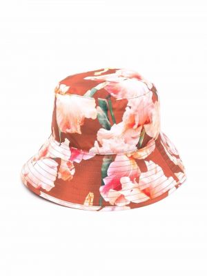 Trykt floral solhatt for jenter Molo oransje