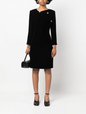 Aksamitna sukienka długa Saint Laurent Pre-owned czarna