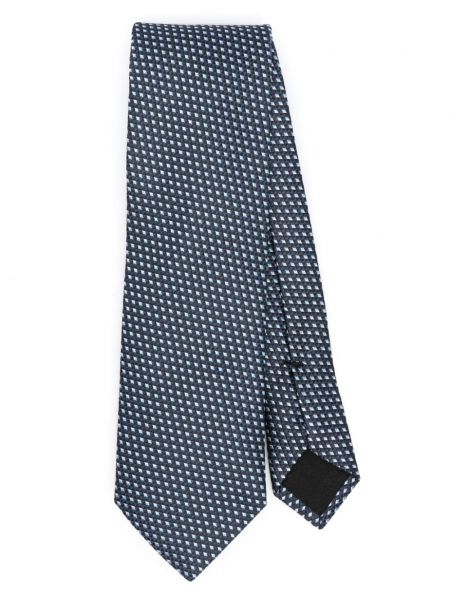 Cravată cu imagine cu imprimeu geometric Boss albastru