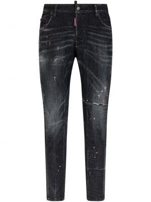 Distressed skinny jeans Dsquared2 schwarz