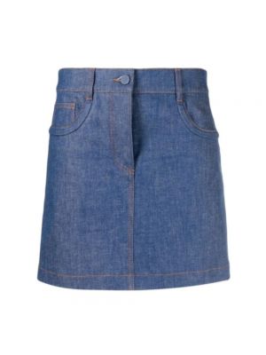 Spódnica jeansowa z nadrukiem Fendi niebieska