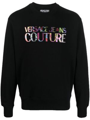 Суичър без качулка с принт Versace Jeans Couture черно