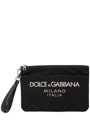 Bolso clutch de nailon Dolce & Gabbana negro