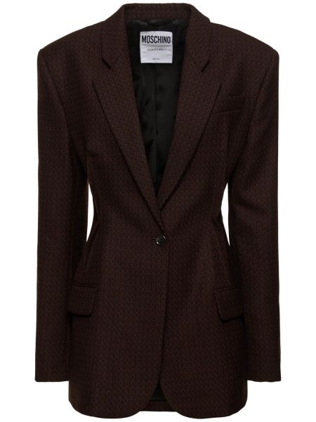 Jacquard ull blazer Moschino brun