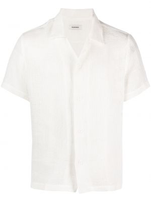 Мрежеста ленена риза Sandro бяло