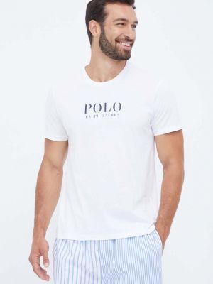 Pamučna pidžama s printom Polo Ralph Lauren plava
