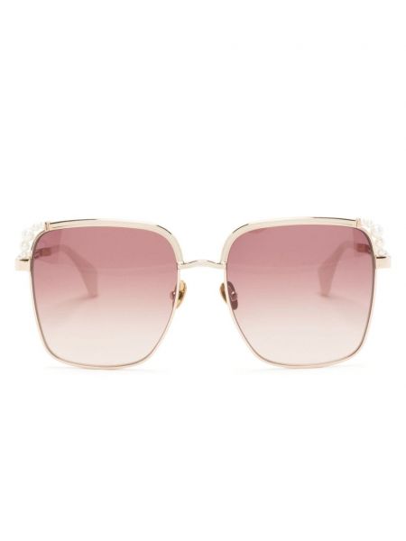 Okulary przeciwsłoneczne z perełkami oversize Vivienne Westwood złote