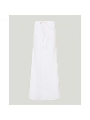 Falda larga de lino Faithfull The Brand blanco