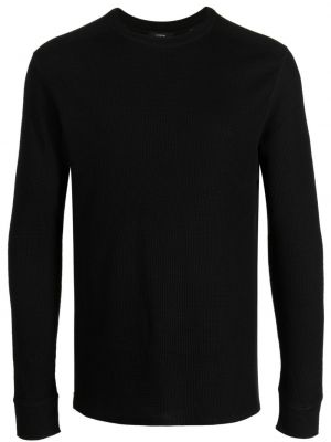Pamučni džemper s okruglim izrezom Vince crna