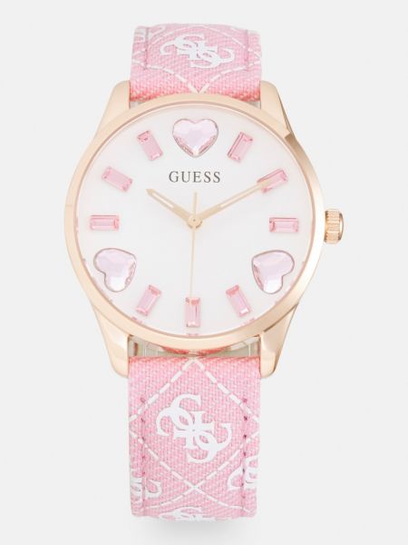 Часы с сердечками Guess розовые