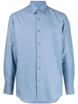 Bavlnená kašmírová košeľa Brioni modrá