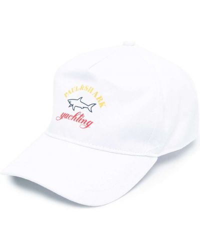 Haftowana czapka z daszkiem Paul & Shark biała