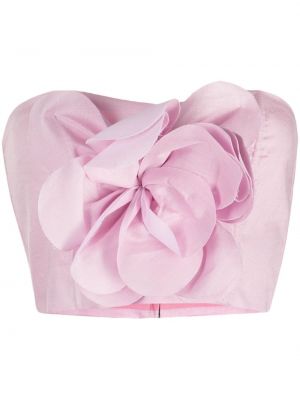 Lina tank top ar ziediem Bambah rozā