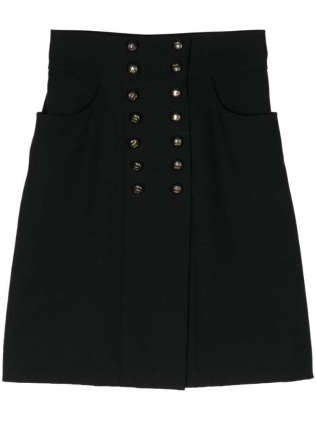 Vunena omotati suknju Chanel Pre-owned crna