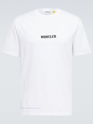 Kokvilnas t-krekls Moncler Genius balts