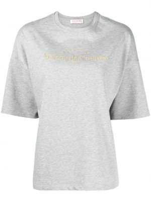 T-shirt con stampa Valentino Garavani grigio