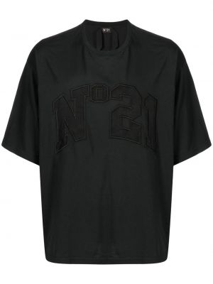 Bavlnené tričko s výšivkou N°21 čierna