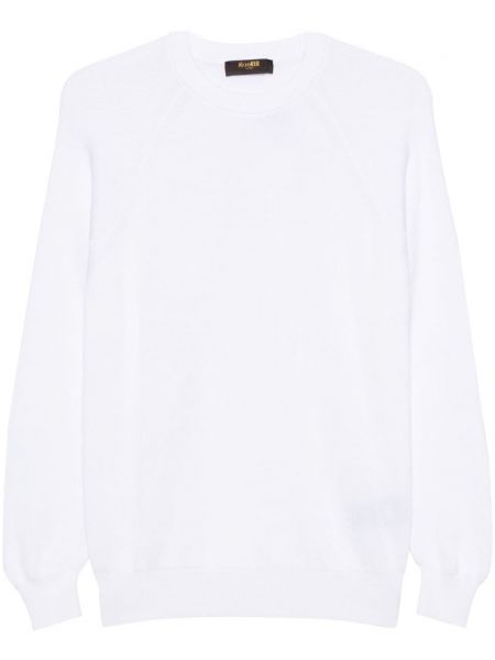 Pull long col rond Moorer blanc