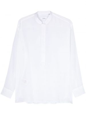 Caurspīdīgs kokvilnas krekls Lardini balts