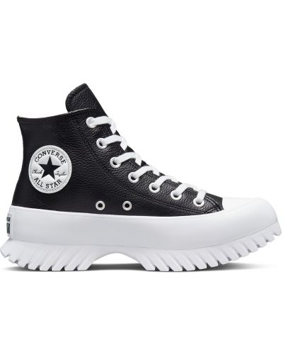 Zapatillas de cuero de estrellas Converse negro