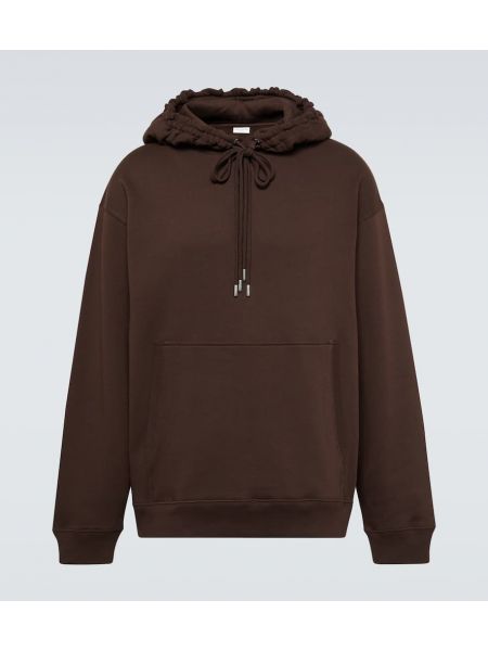 Jersey bomull hoodie Dries Van Noten brun