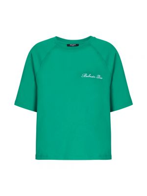 T-shirt brodé Balmain vert
