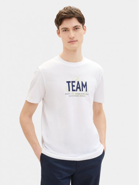 Priliehavé tričko Tom Tailor Denim biela