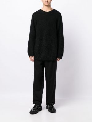 Sweter polarowy z okrągłym dekoltem Yohji Yamamoto czarny