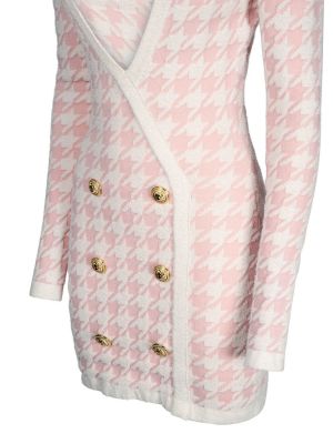 Viskózové mini šaty Balmain růžové