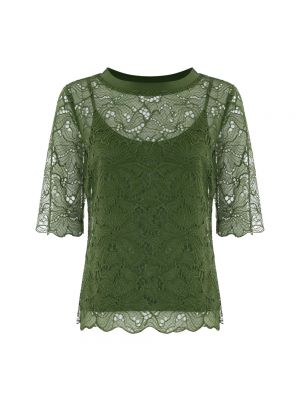 Spitzen bluse mit spitzer schuhkappe Kocca grün