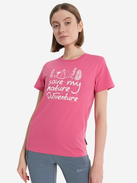Хлопковая футболка Outventure розовая