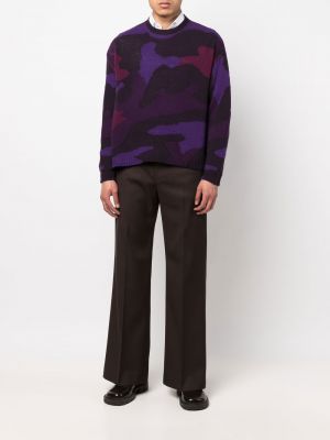 Pull en tricot à imprimé camouflage Valentino Garavani violet