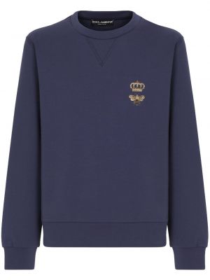 Medvilninis siuvinėtas džemperis Dolce & Gabbana mėlyna