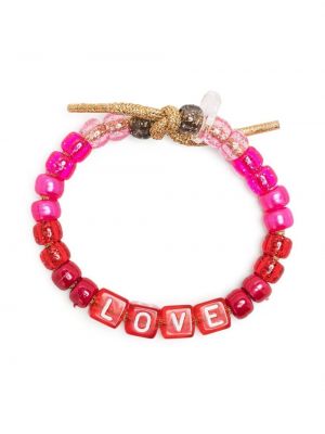 Pärlstav manschett armband Lauren Rubinski Love Beads rosa