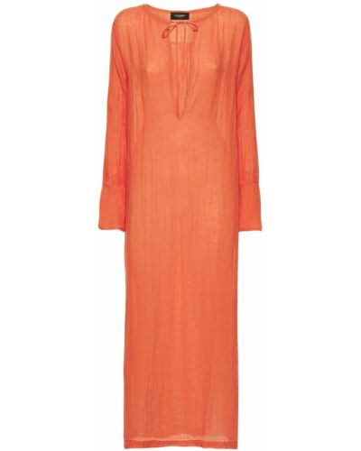 Льняное платье миди Alex Rivière Studio, оранжевое