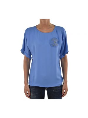 Jedwabna koszulka Dsquared2 niebieska