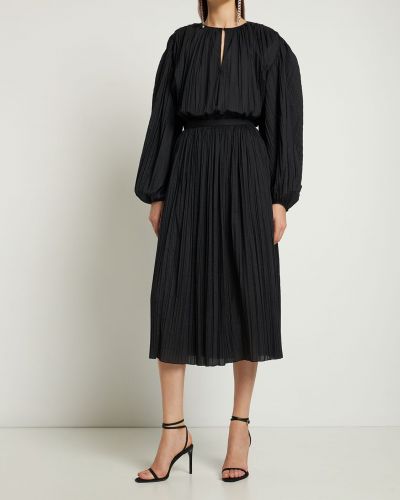 Plisovaná dlhá sukňa Rochas čierna