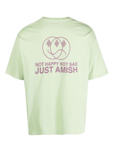 T-shirt di cotone Amish verde