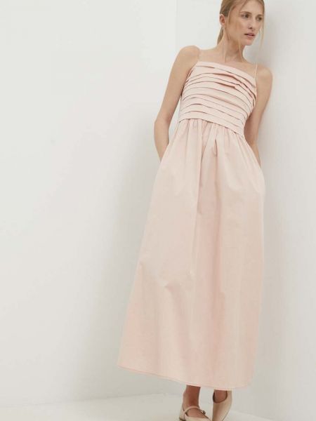 Sukienka długa Answear Lab różowa