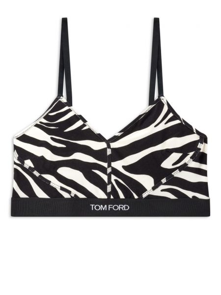 Zebra-print modal trykt bralette Tom Ford hvid