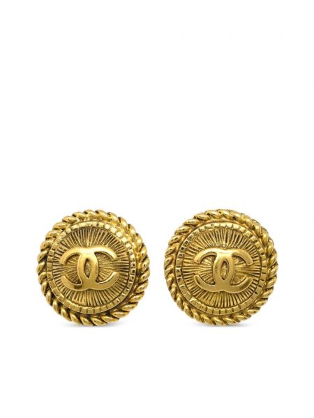 Gombolt fülbevaló Chanel Pre-owned aranyszínű