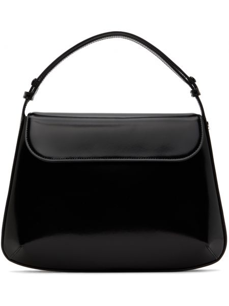 Кожаная сумка Courrèges черная